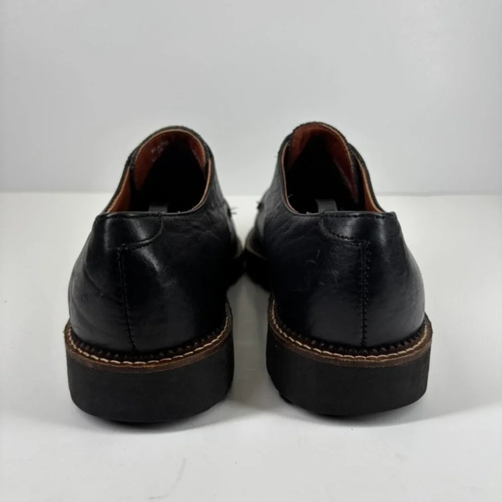 H.S. Trask Gallatin 1002 Men's US 9M Black Bison‎ Leather Plain-Toe Derby Shoes